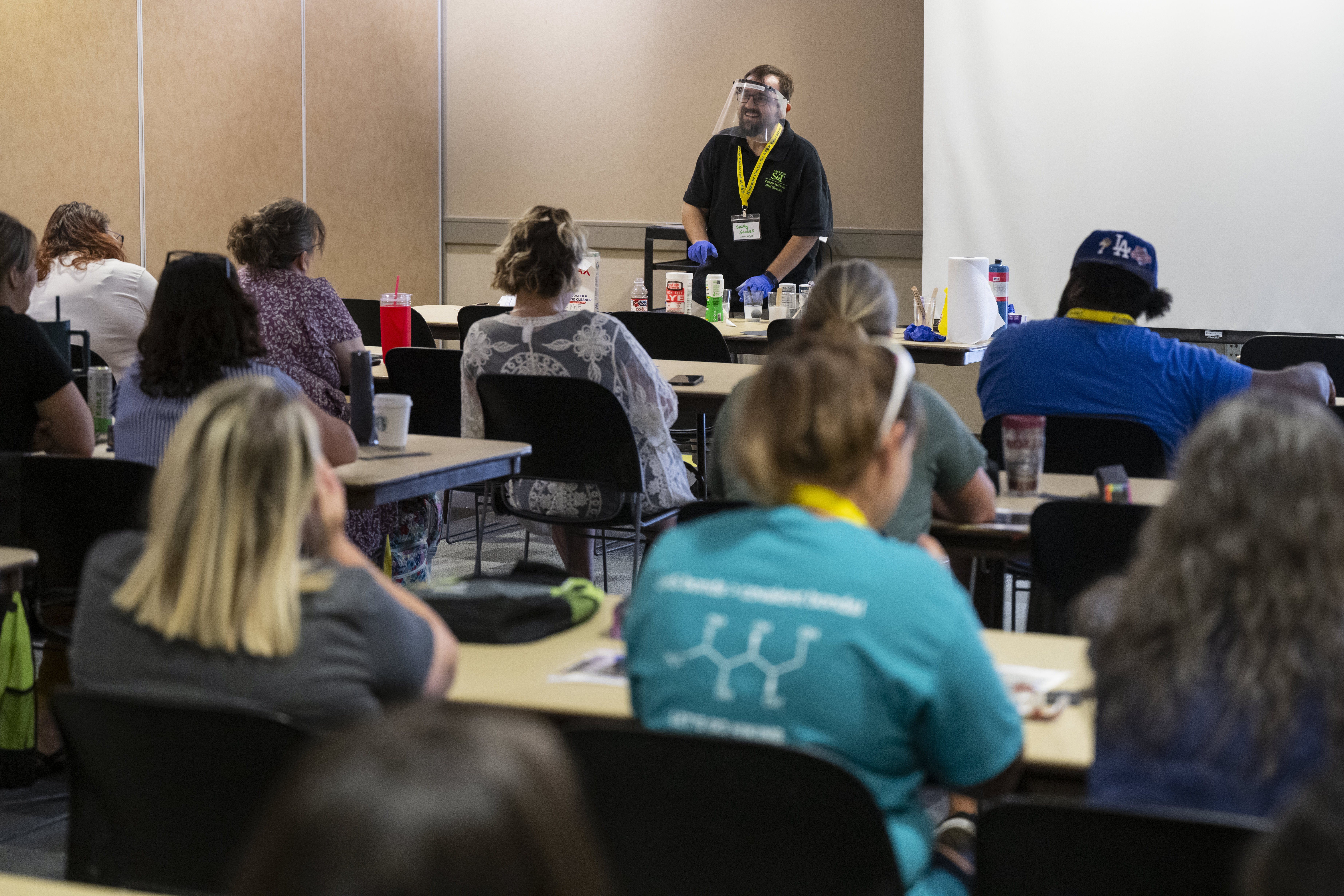 Chemistry demonstration done for a class